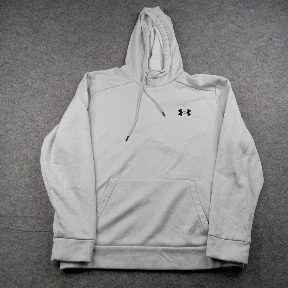 Under Armour Hoodie Mens Large Gray Loose Fleece Pullover Sweatshirt 1373354